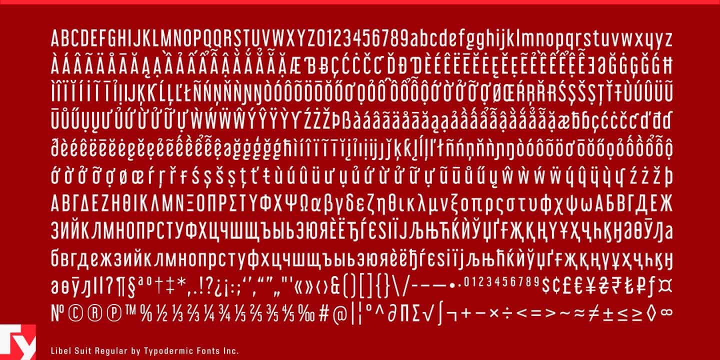 Download Libel Suit Regular  font (typeface)