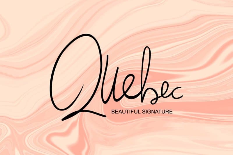 Download Quebec - Beautiful Signature font (typeface)