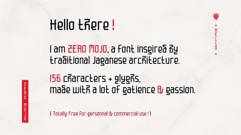 Download Zero Mojo font (typeface)