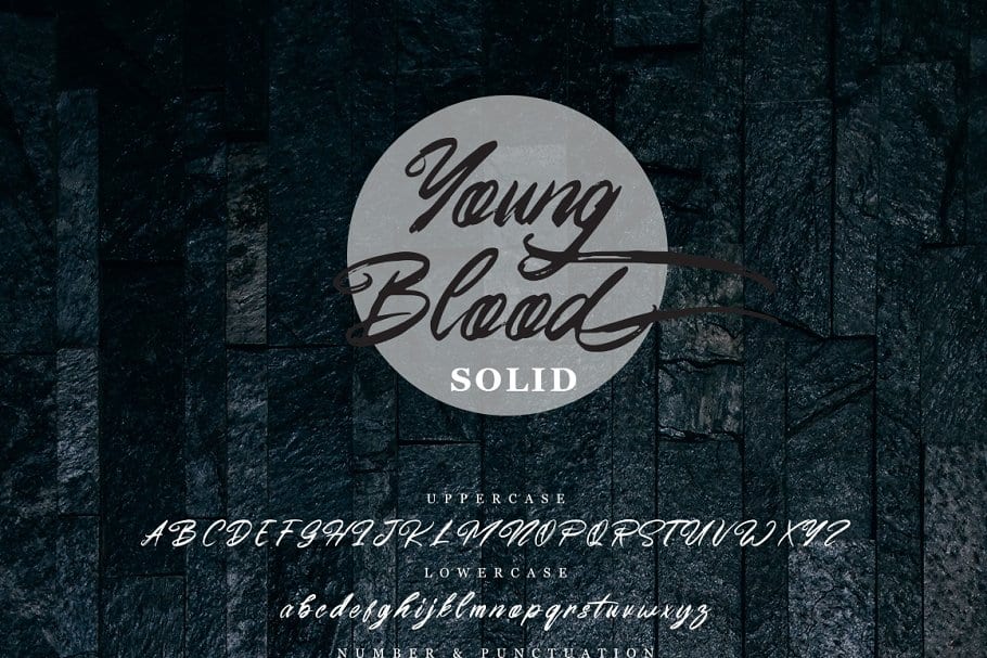 Download Young Blood SVG and Solid Script font (typeface)