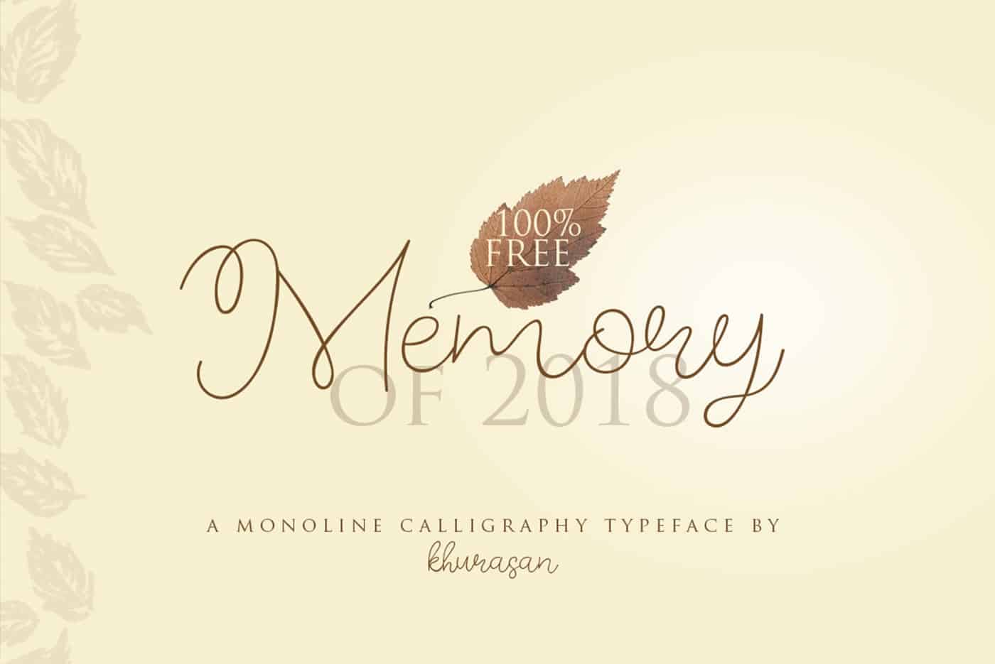 Download Memory of 2018 font (typeface)