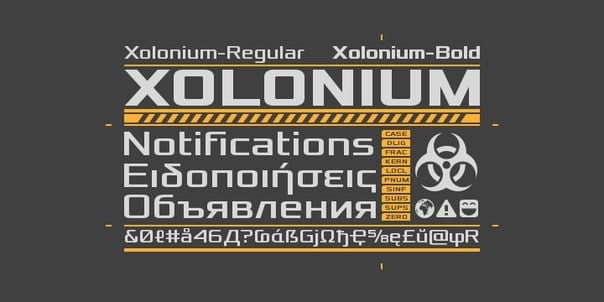 Download Xolonium font (typeface)