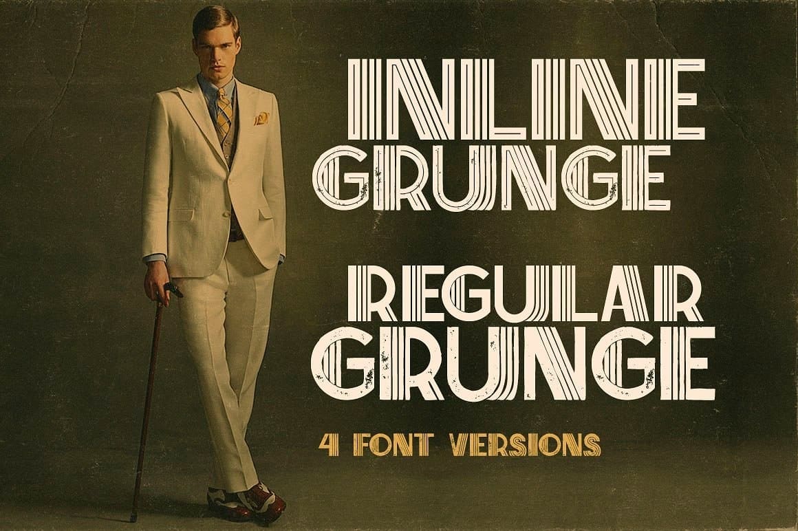 Download BriskInline Grunge font (typeface)