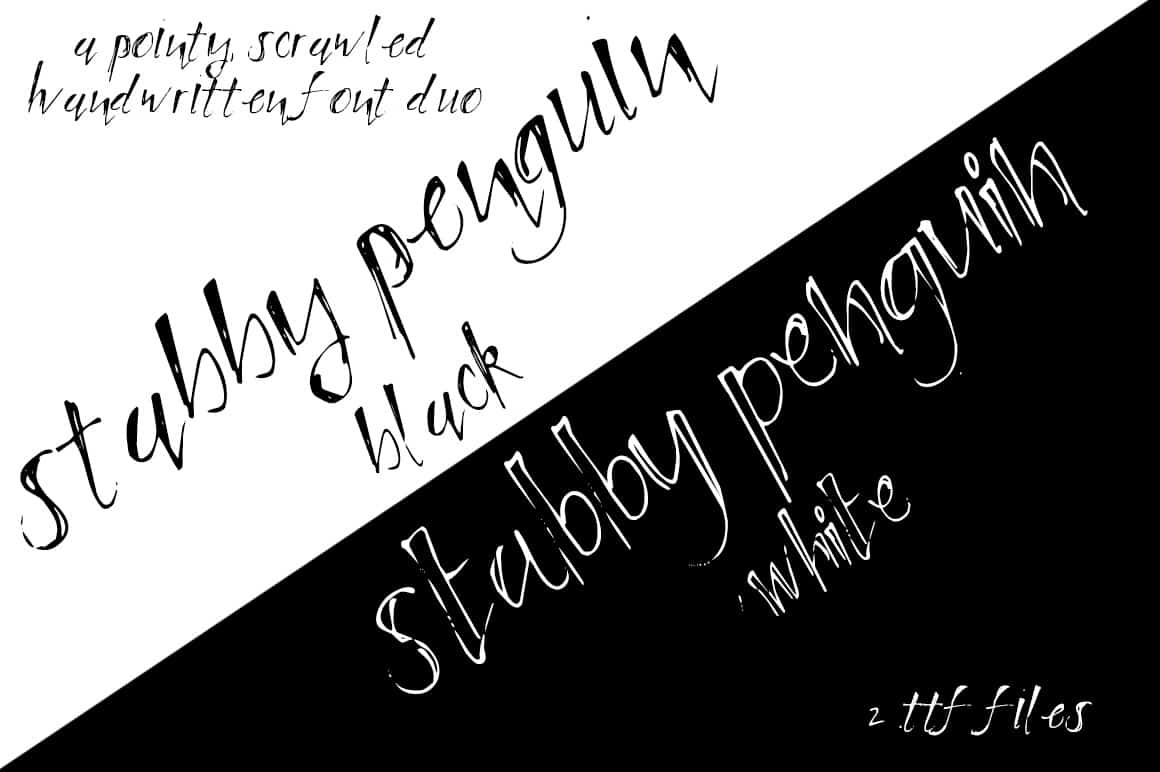 Download Stabby Penguin Handwritten font (typeface)