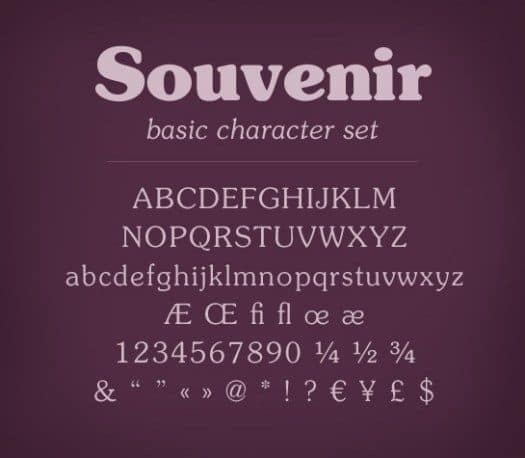 Download Souvenir [1914 - Morris Fuller Benton] font (typeface)