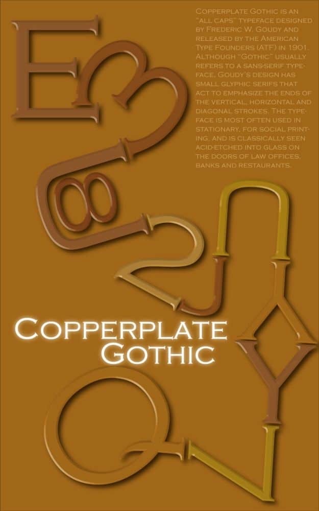 Download Copperplate Gothic [1901 - Frederic W. Goudy] font (typeface)