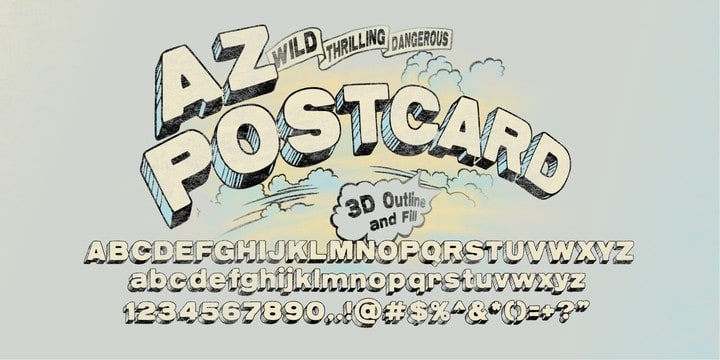 Az Postcard 3d Font Free Download •