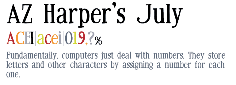 Download AZ Harpers July font (typeface)