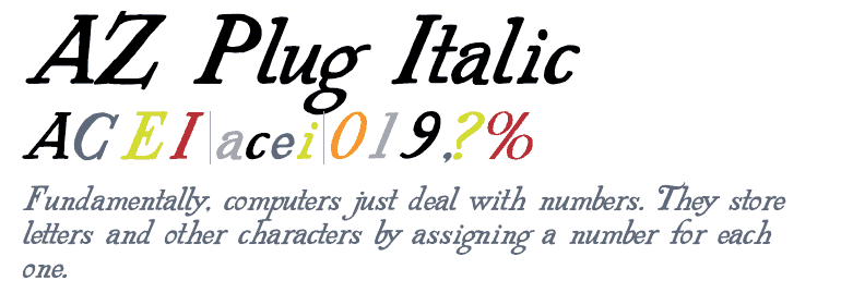 Download AZ PlugItalic font (typeface)