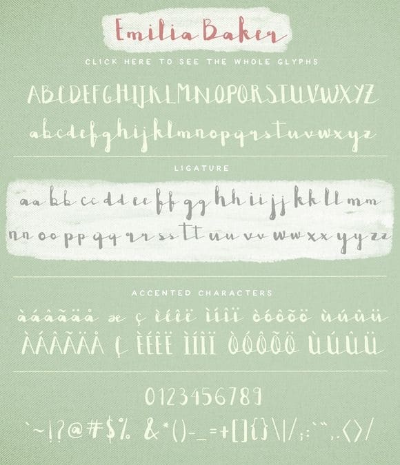 Download Emilia Baker font (typeface)