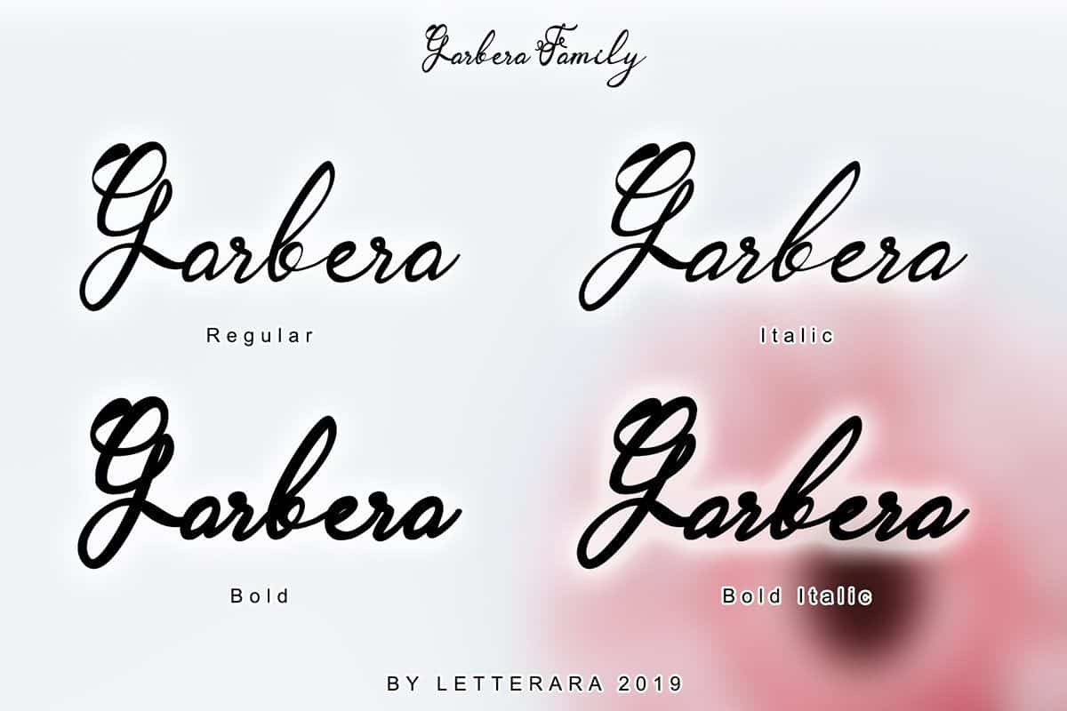 Download Garbera Flower font (typeface)