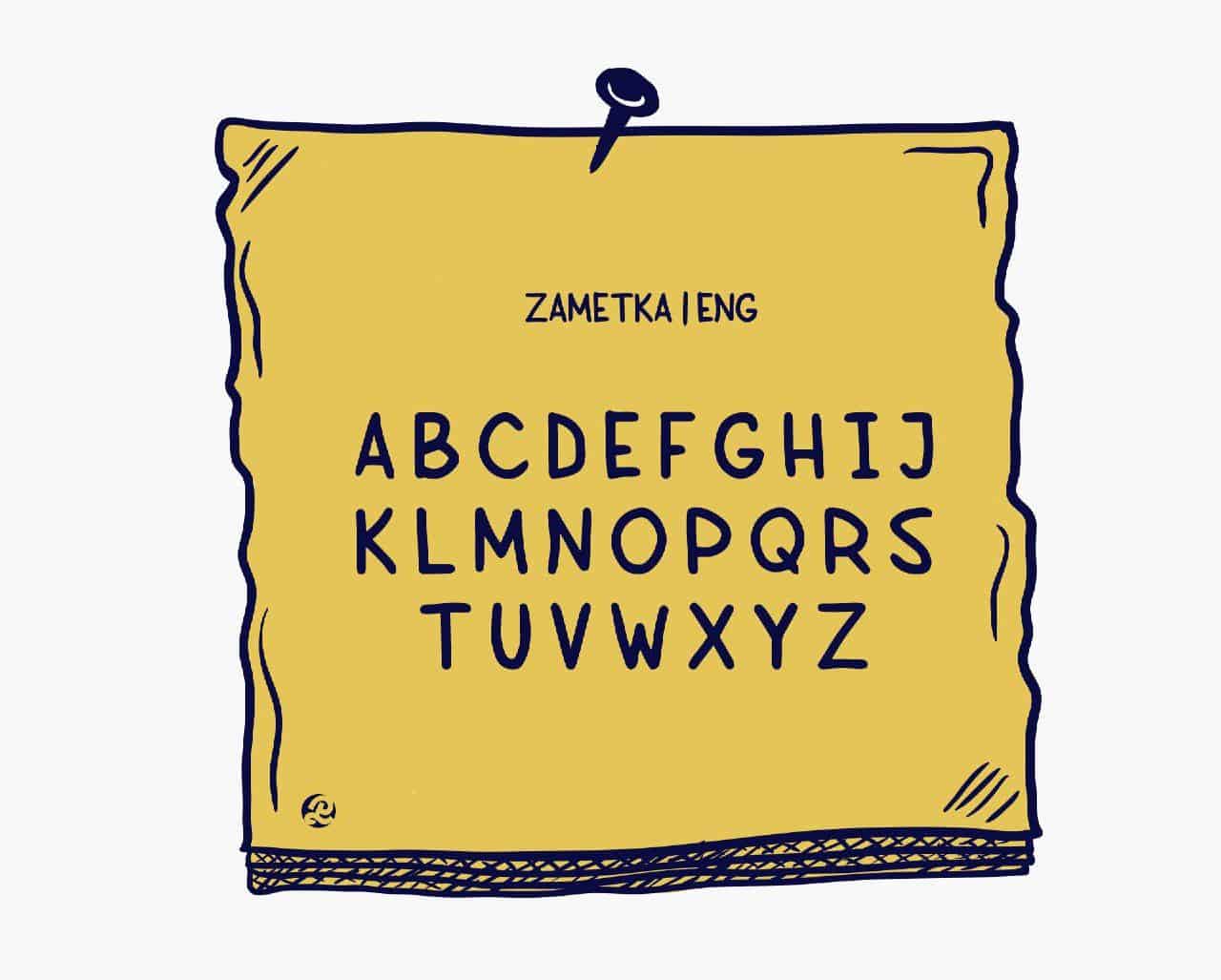 Download Zametka font (typeface)
